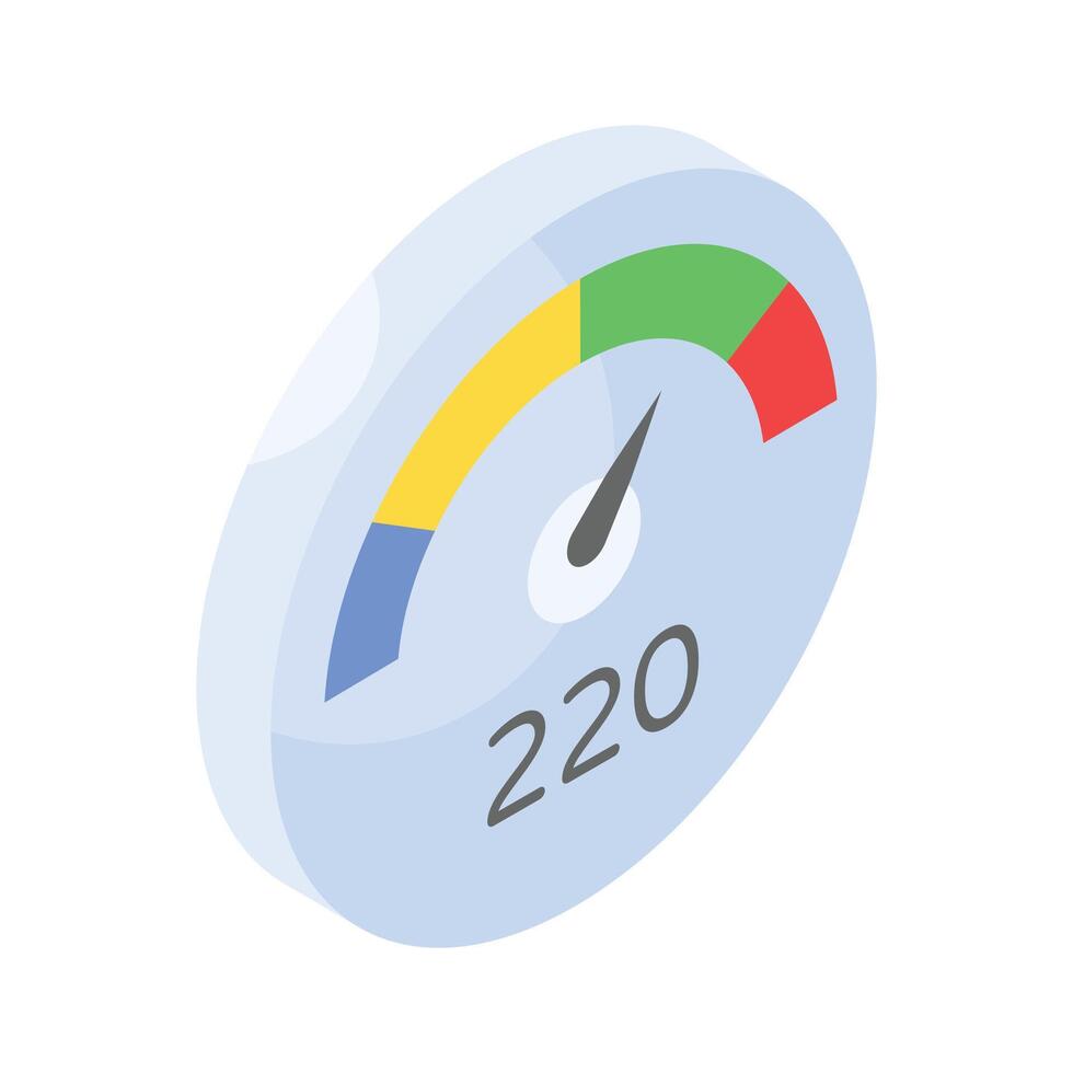 Grab this carefully crafted speedometer in modern and editable style, speed indicator sign vector