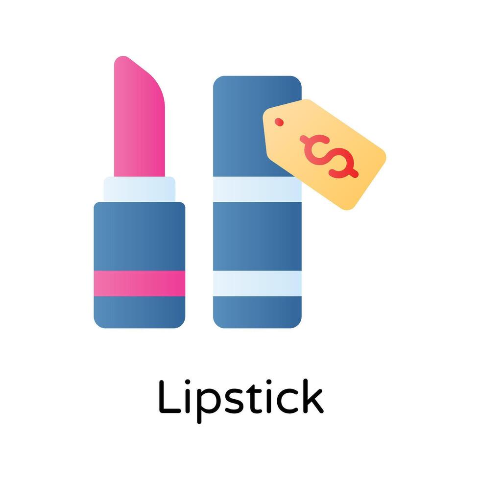 obtener sostener en esta editable icono de lápiz labial, maquillaje accesorio vector