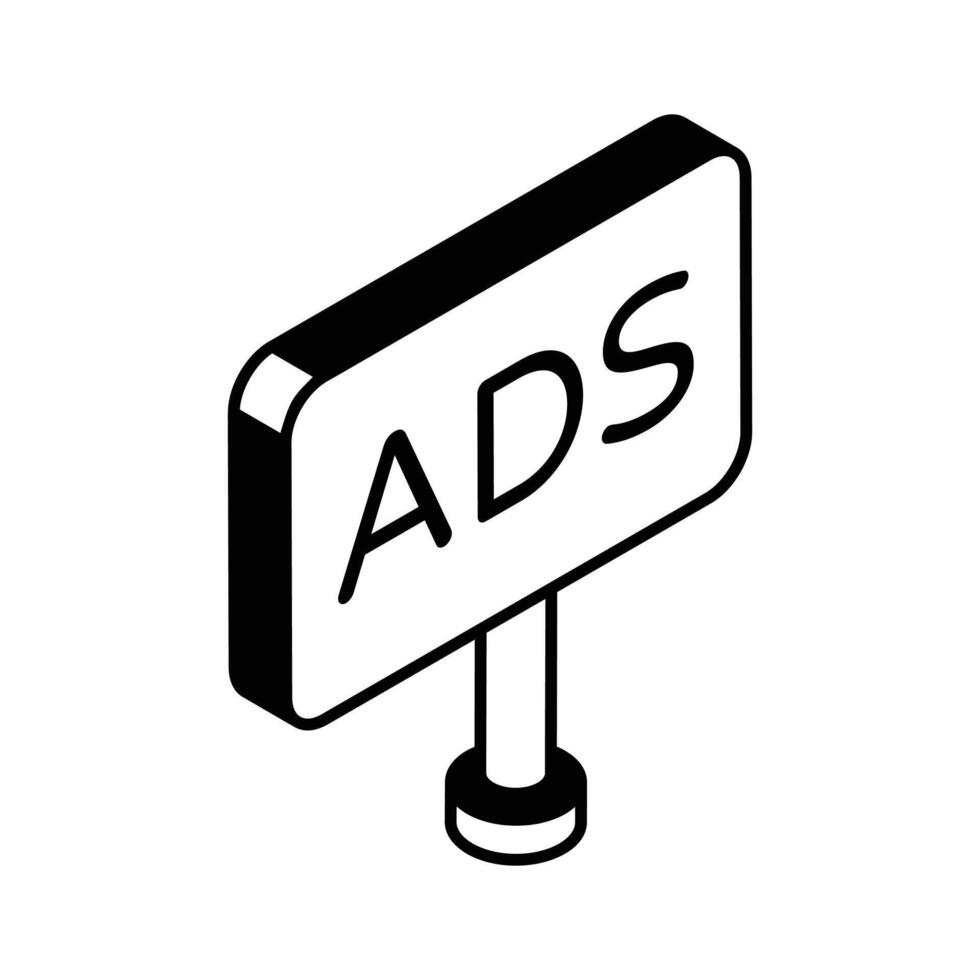 Advertisement board isometric vector design ready for premium download