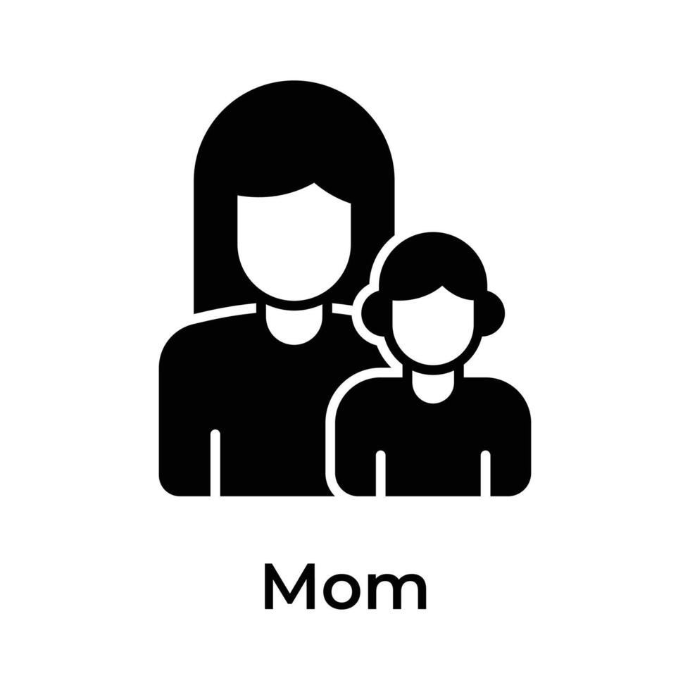 Mom with son, mothers day related vector design, ready to use