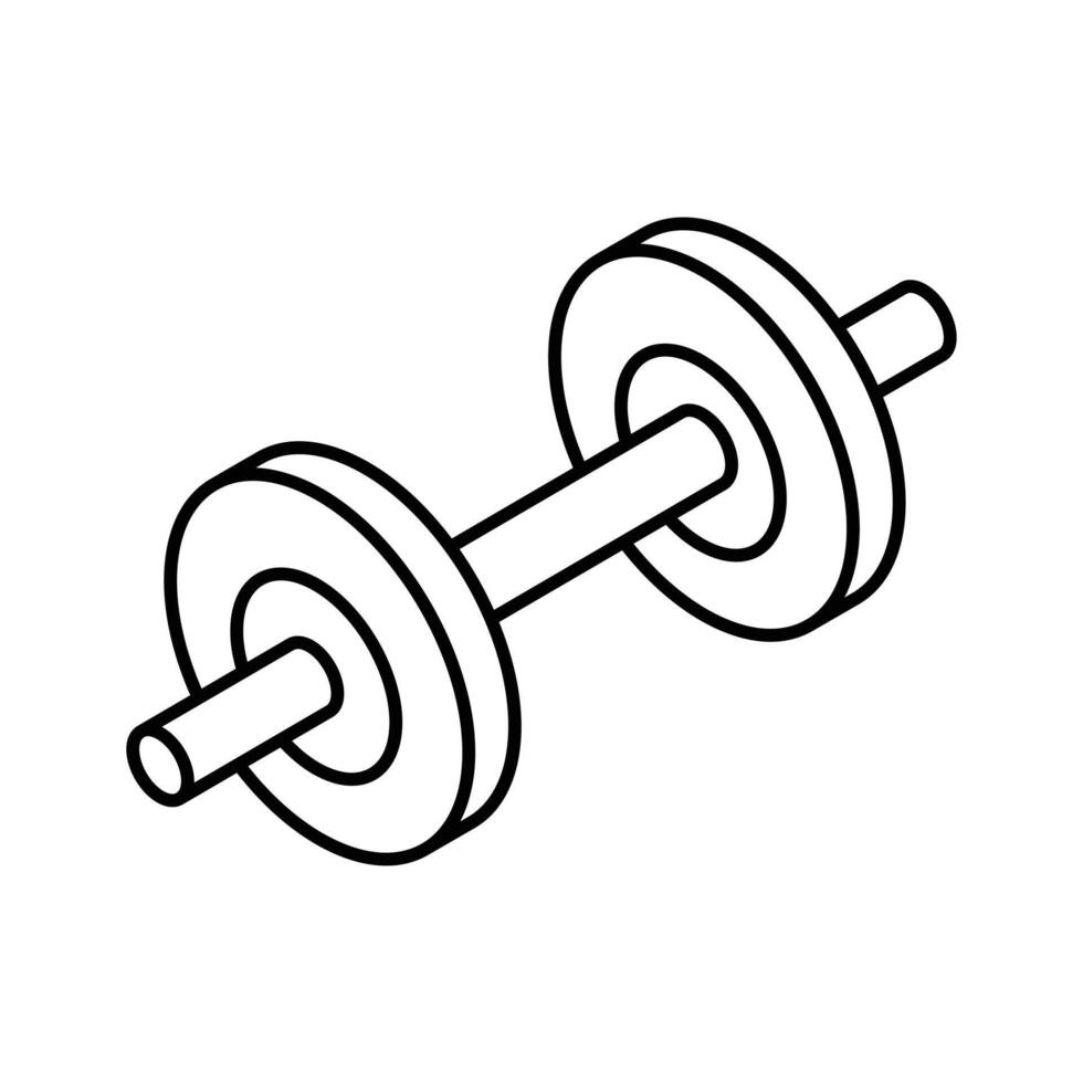 Weight lifting tool, modern isometric vector of dumbbell in editable style