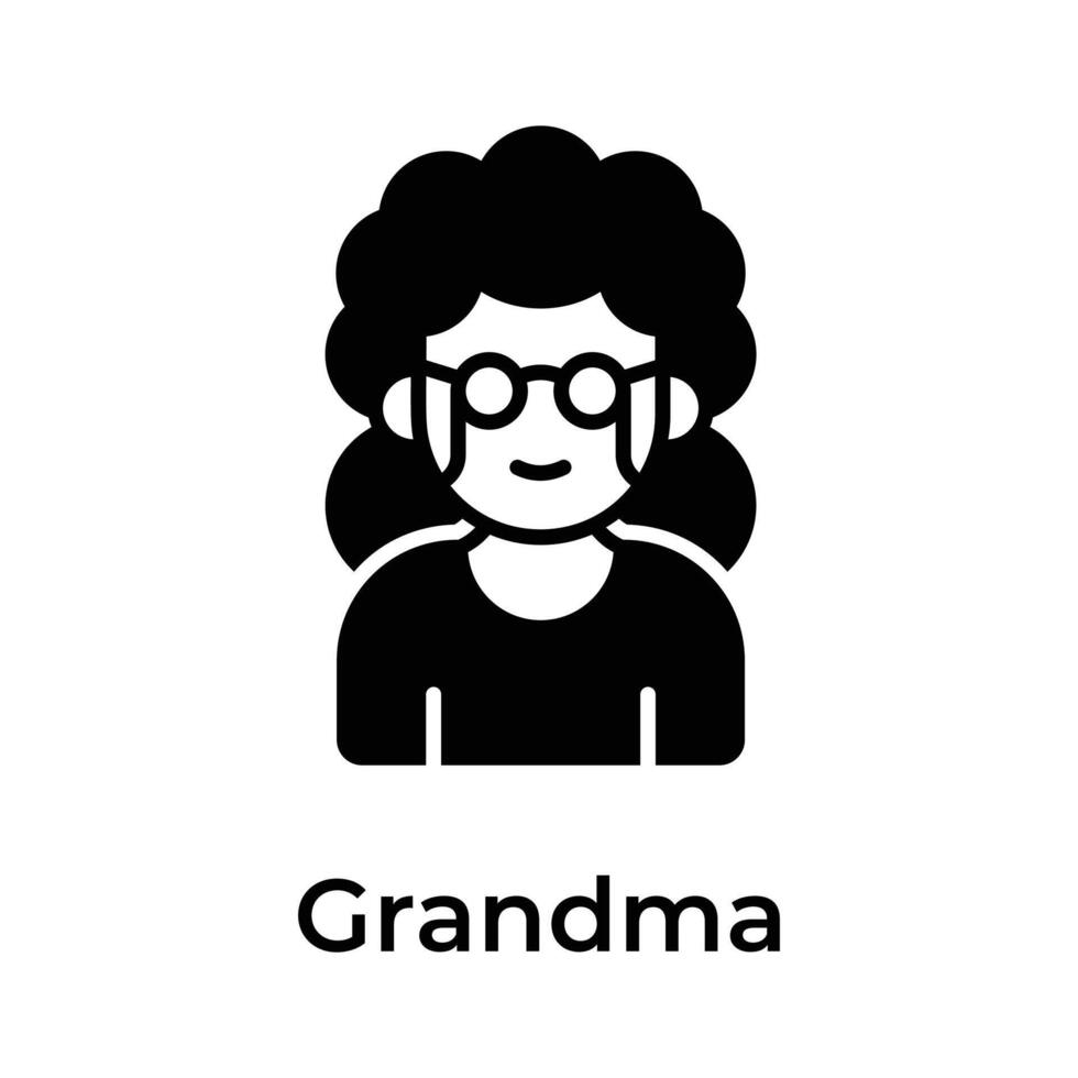 Grama avatar vector design, ready for premium use