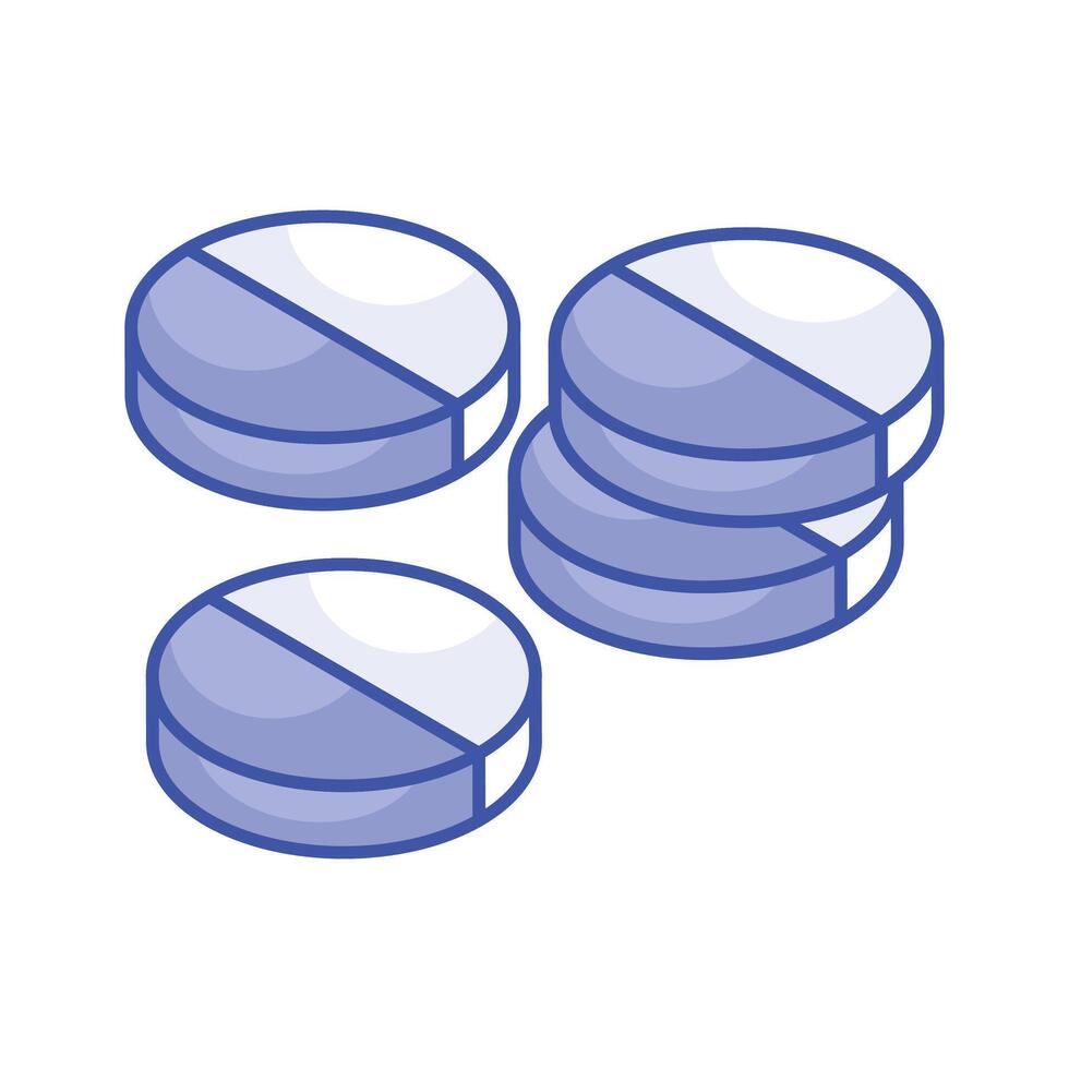 Check this carefully crafted medicine isometric icon, drugs, tablets, pills vector