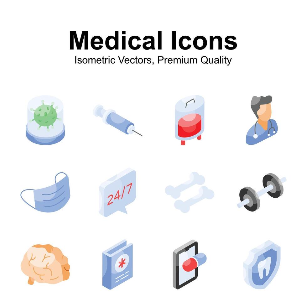 Get this eye catching medical and healthcare vectors set, ready to use and download