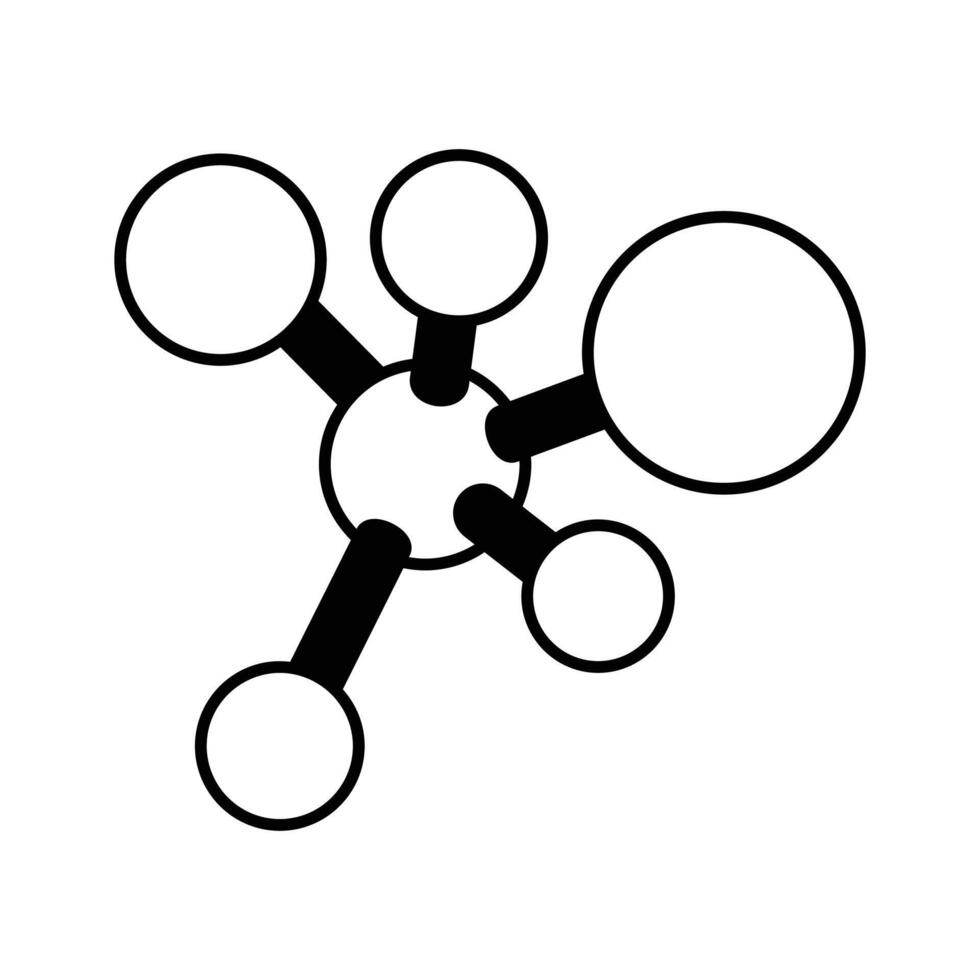 Beautifully designed Icon of molecules in modern isometric style, molecular network vector