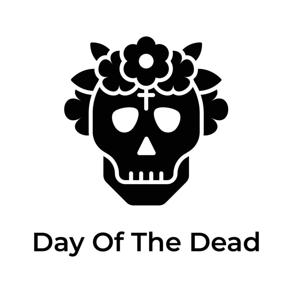 un increíble día de el muerto icono en editable estilo, aislado en blanco antecedentes vector