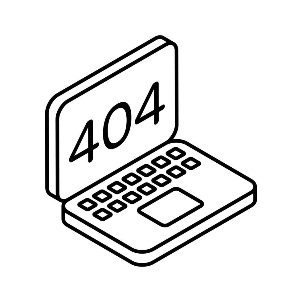 agarrar esta hermosamente diseñado isométrica icono de 404 error vector