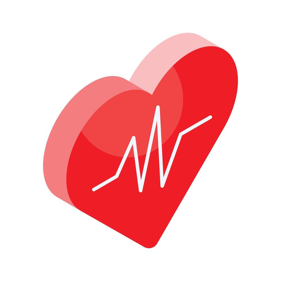 Get this amazing icon of heart health in modern isometric style vector