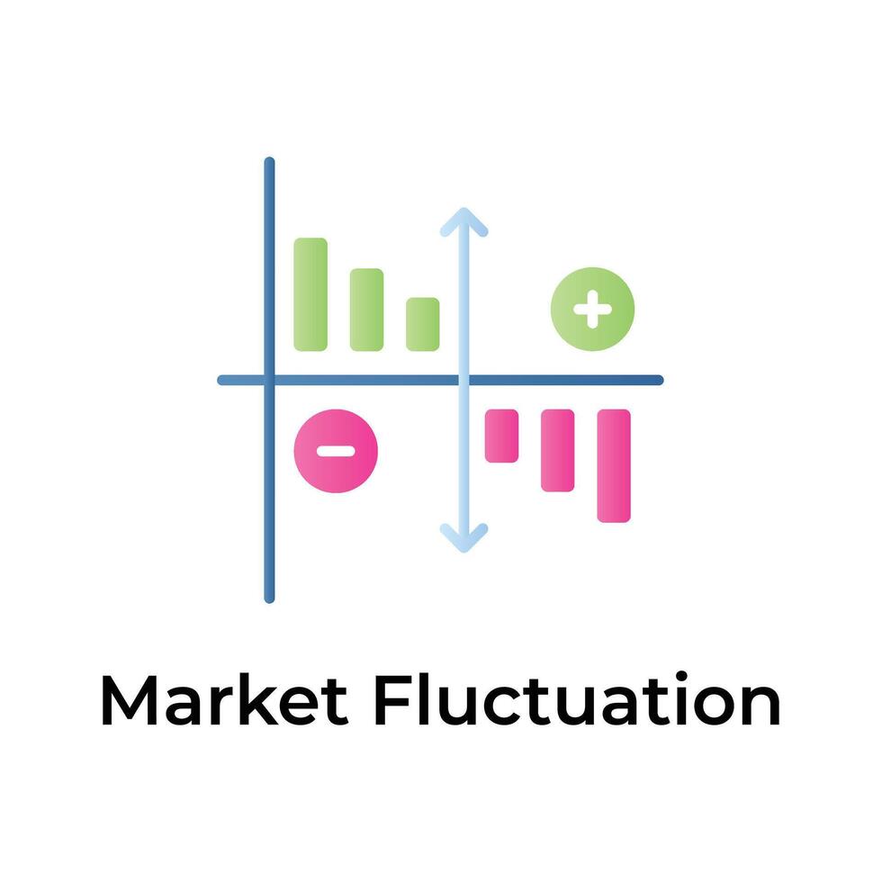 Get this beautiful and unique icon of market fluctuation, trendy vector of stock exchange trading