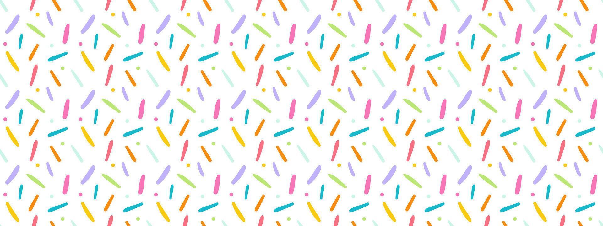 Seamless simple sprinkle confetti candy easter pattern. Vector sweet illustration isolated on white background.