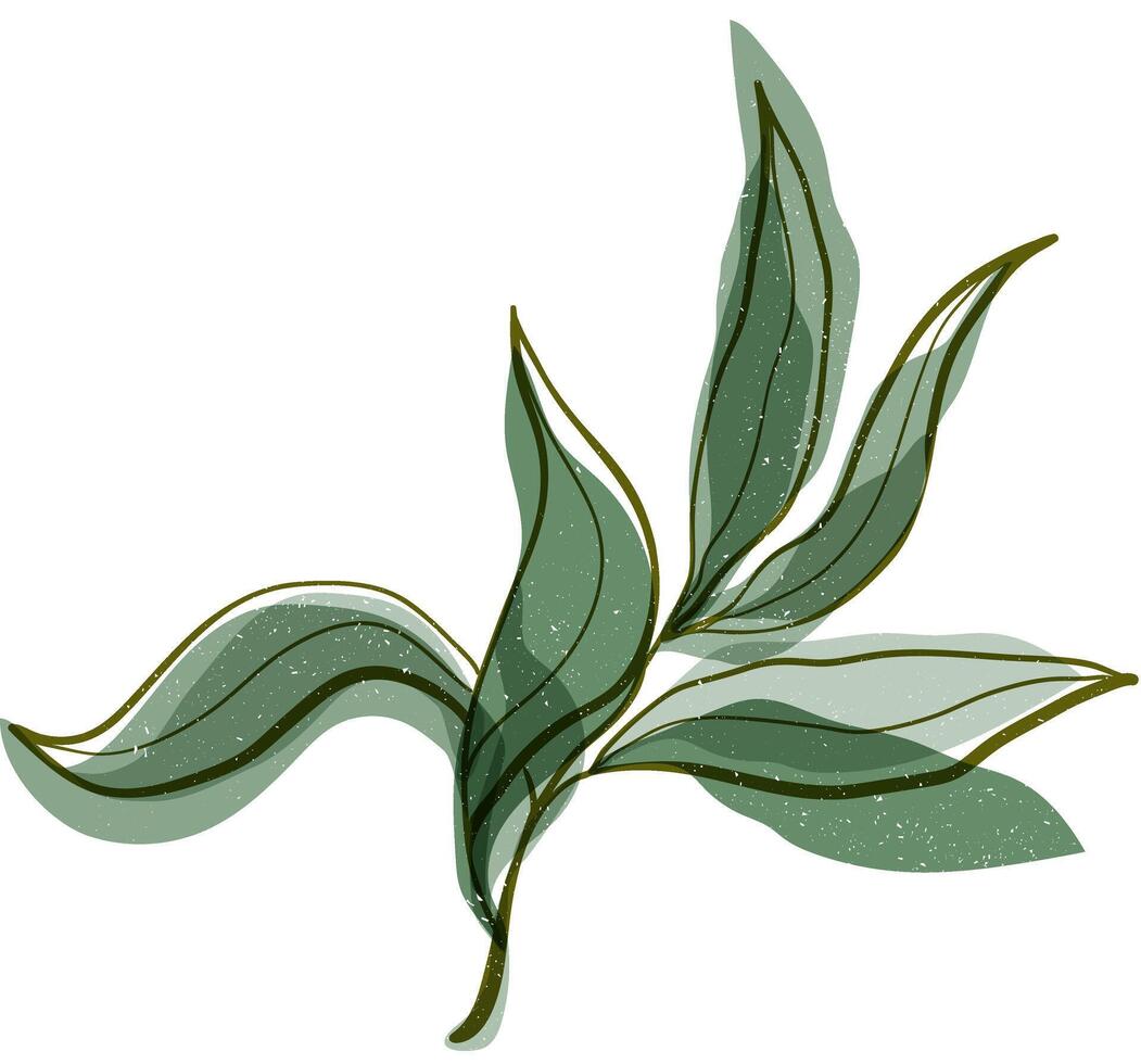 vector mano dibujado verde naturaleza aceituna rama ilustración con retro risografía efecto y chapoteo textura. italiano griego sano planta aislado en blanco antecedentes. el concepto de Mediterráneo alimento.