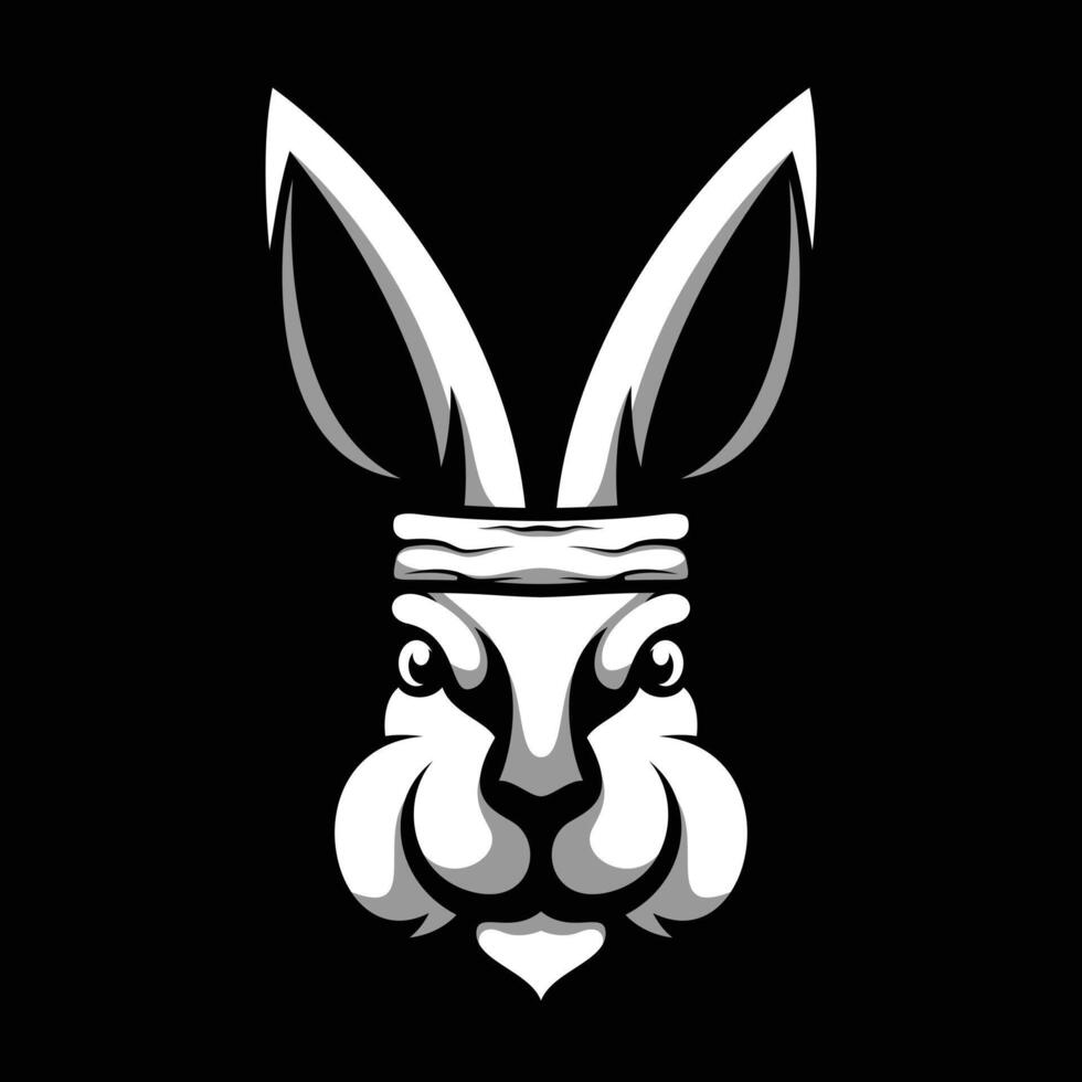 Rabbit Headband Black and White vector