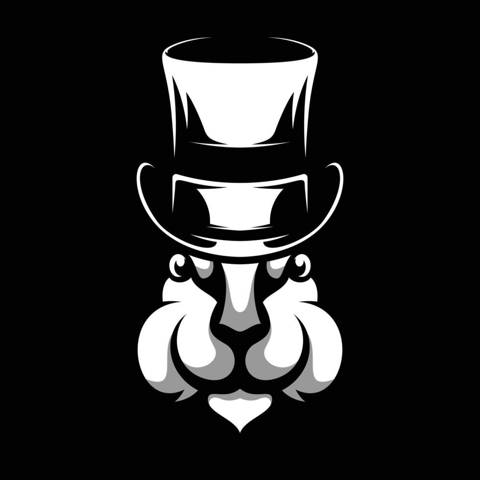 Rabbit Tophat Black and White vector