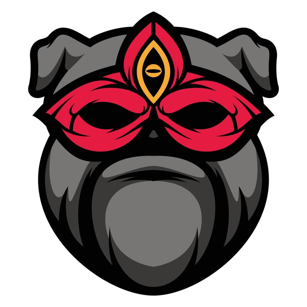 Bulldog Masked Design vector