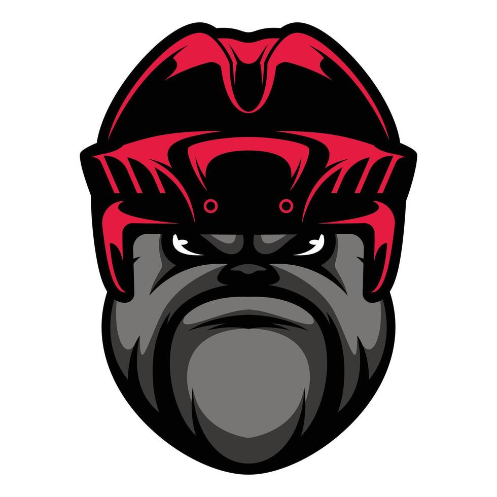 Bulldog Hockey Helmet vector
