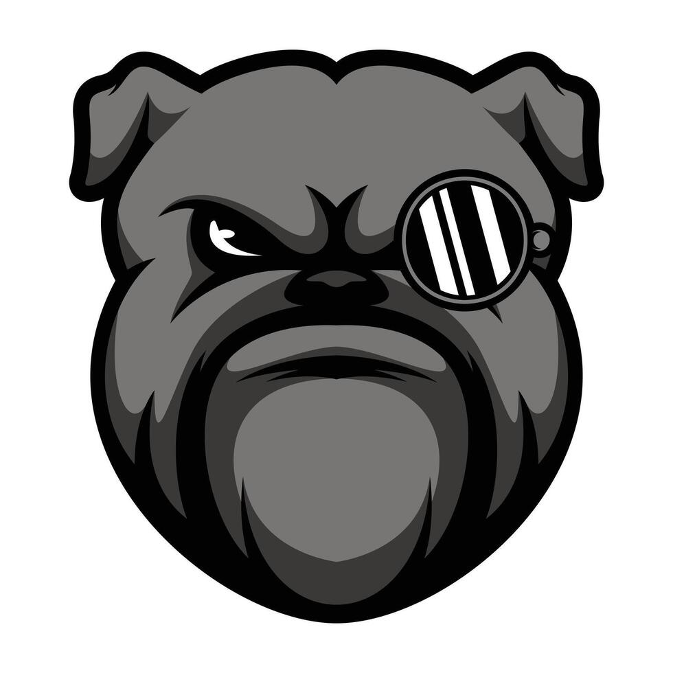 Bulldog Glasses Design vector