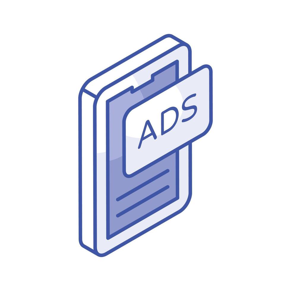 Get your hands on this amazing isometric icon of mobile marketing, mobile ads vector design