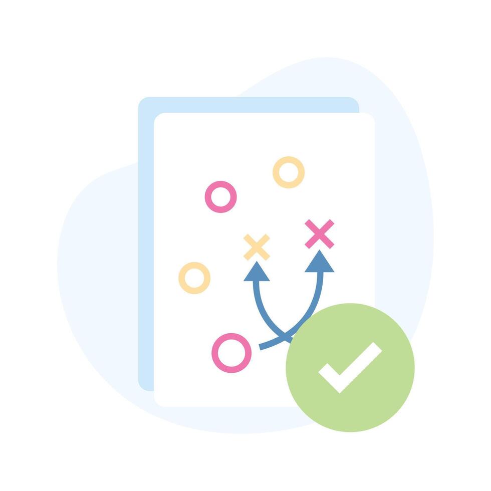 Strategy, tactical planning flat icon in modern style vector