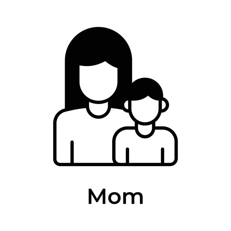 Mom with son, mothers day related vector design, ready to use