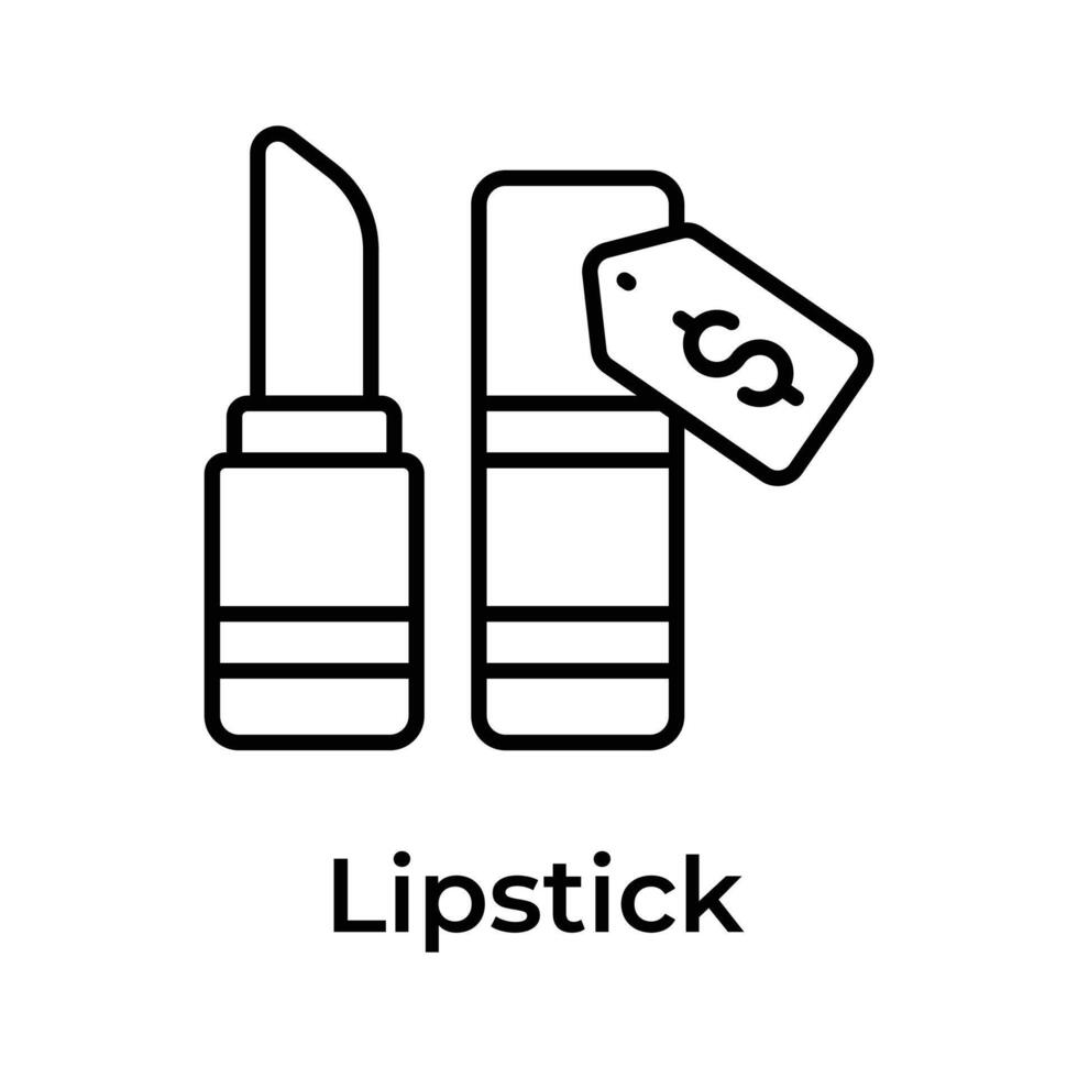obtener sostener en esta editable icono de lápiz labial, maquillaje accesorio vector