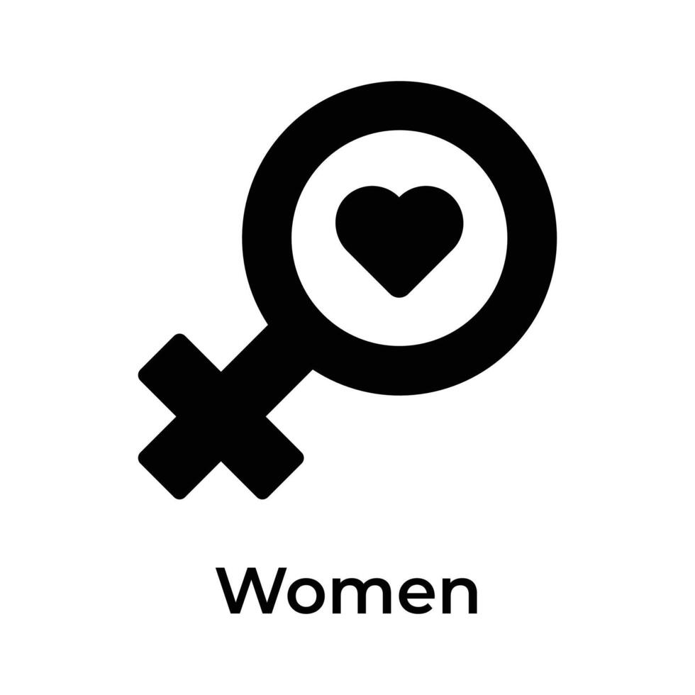 Women gender symbol with heart showing lovely women vector, mothers day icon vector