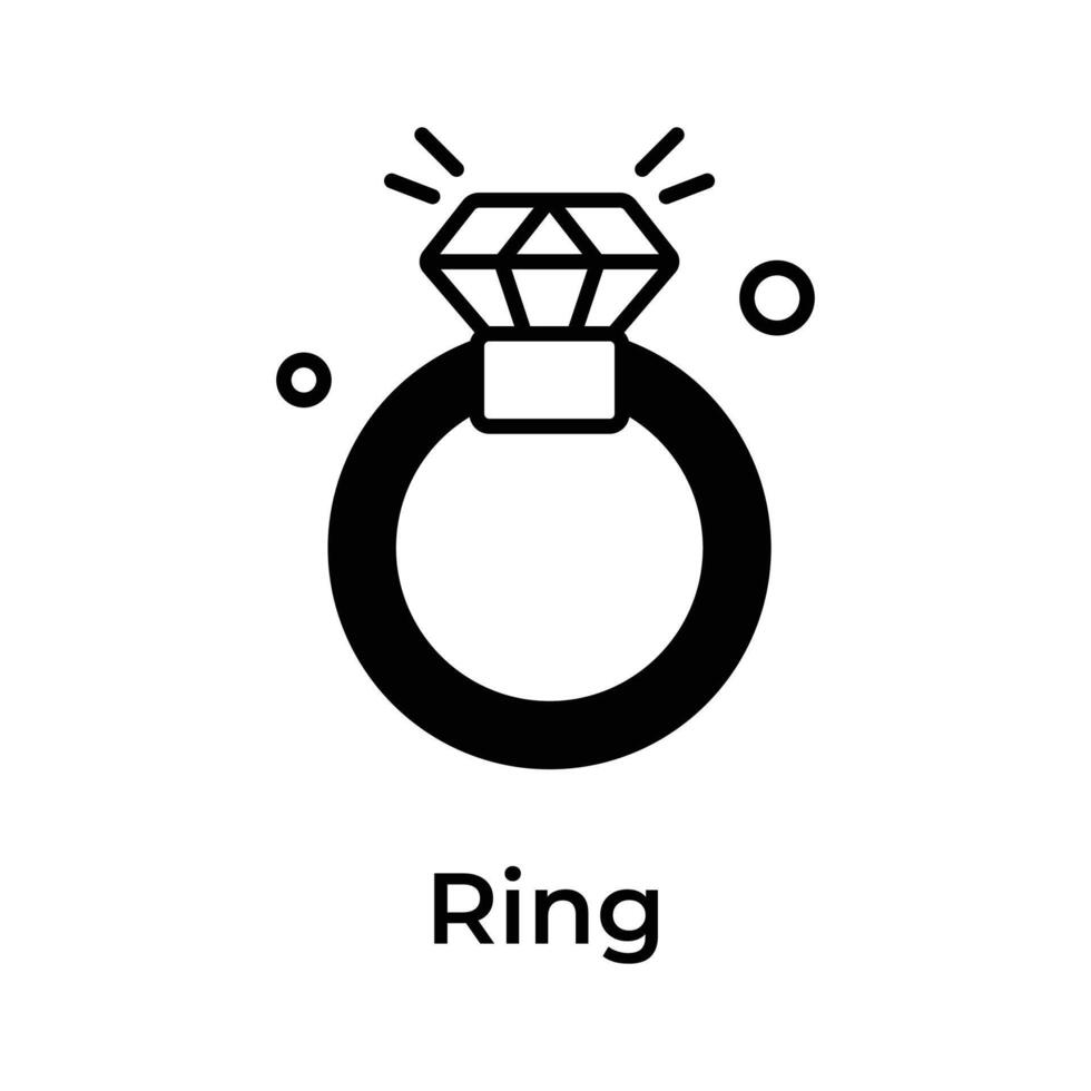 Creatively designed icon of precious diamond ring, mothers day gift vector