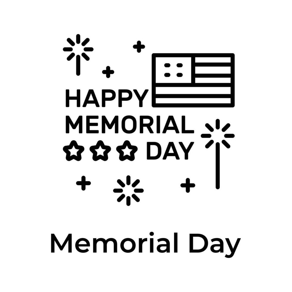 An icon happy memorial day in trendy style, remembrance day vector design