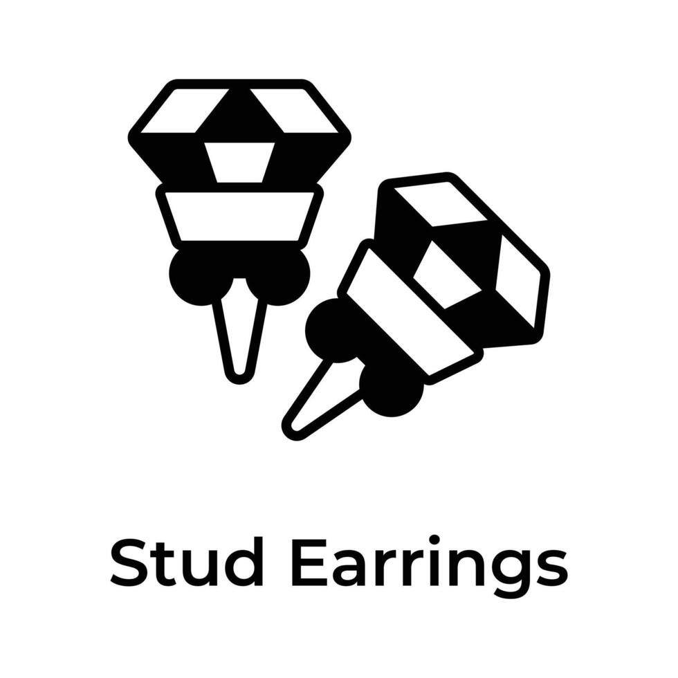 A piece of jewelry worn on the edge of the ear, icon of stud earrings in modern style vector
