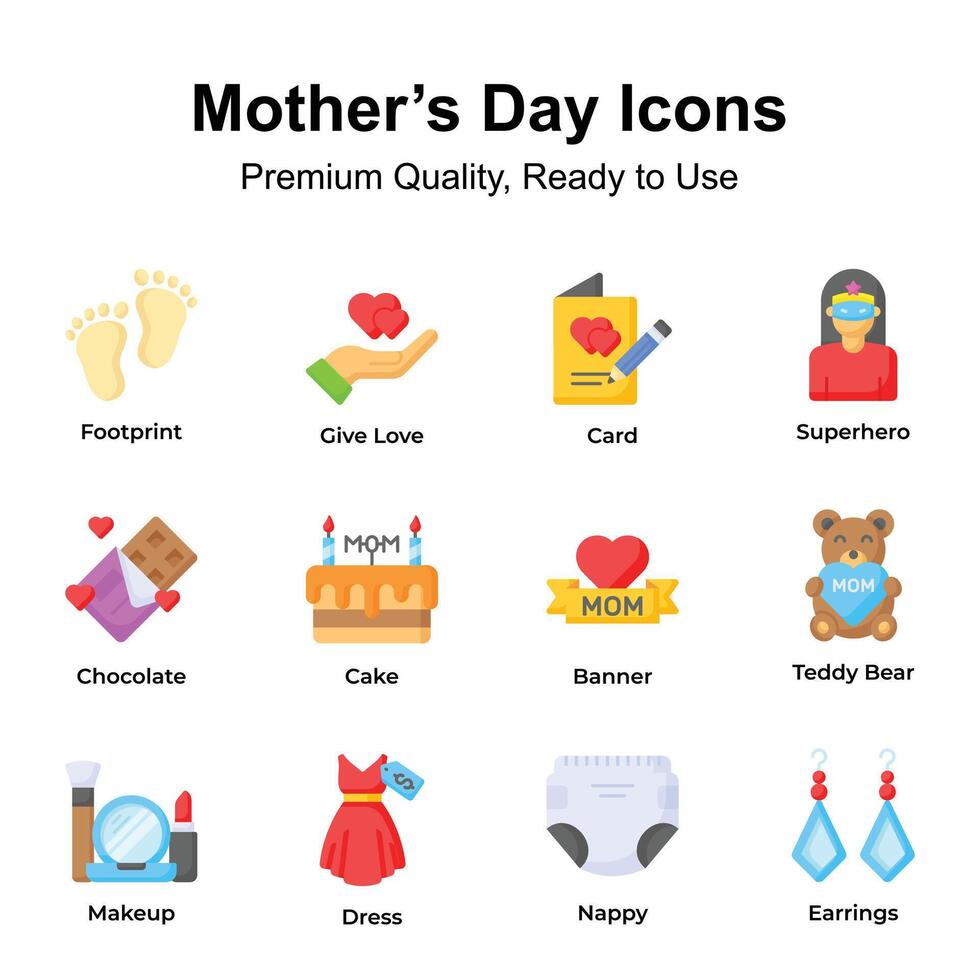 paquete de madres día íconos en editable estilo, Listo para prima utilizar vector