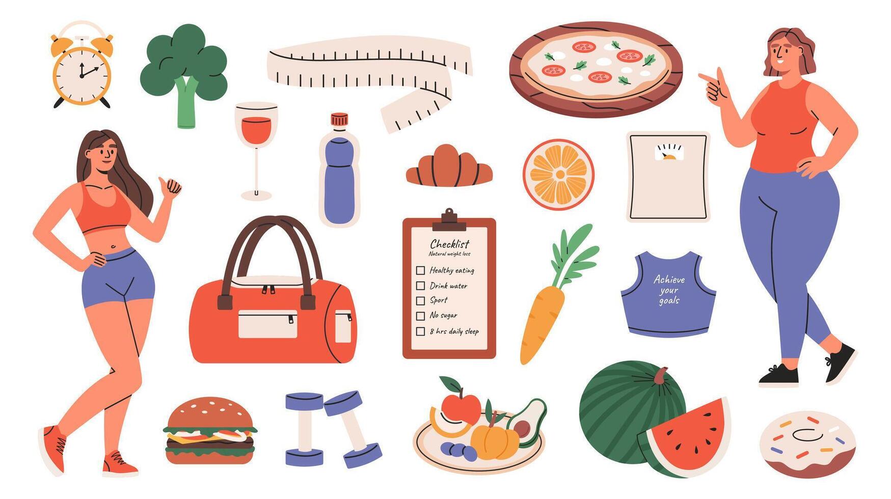 Weight loss set vector