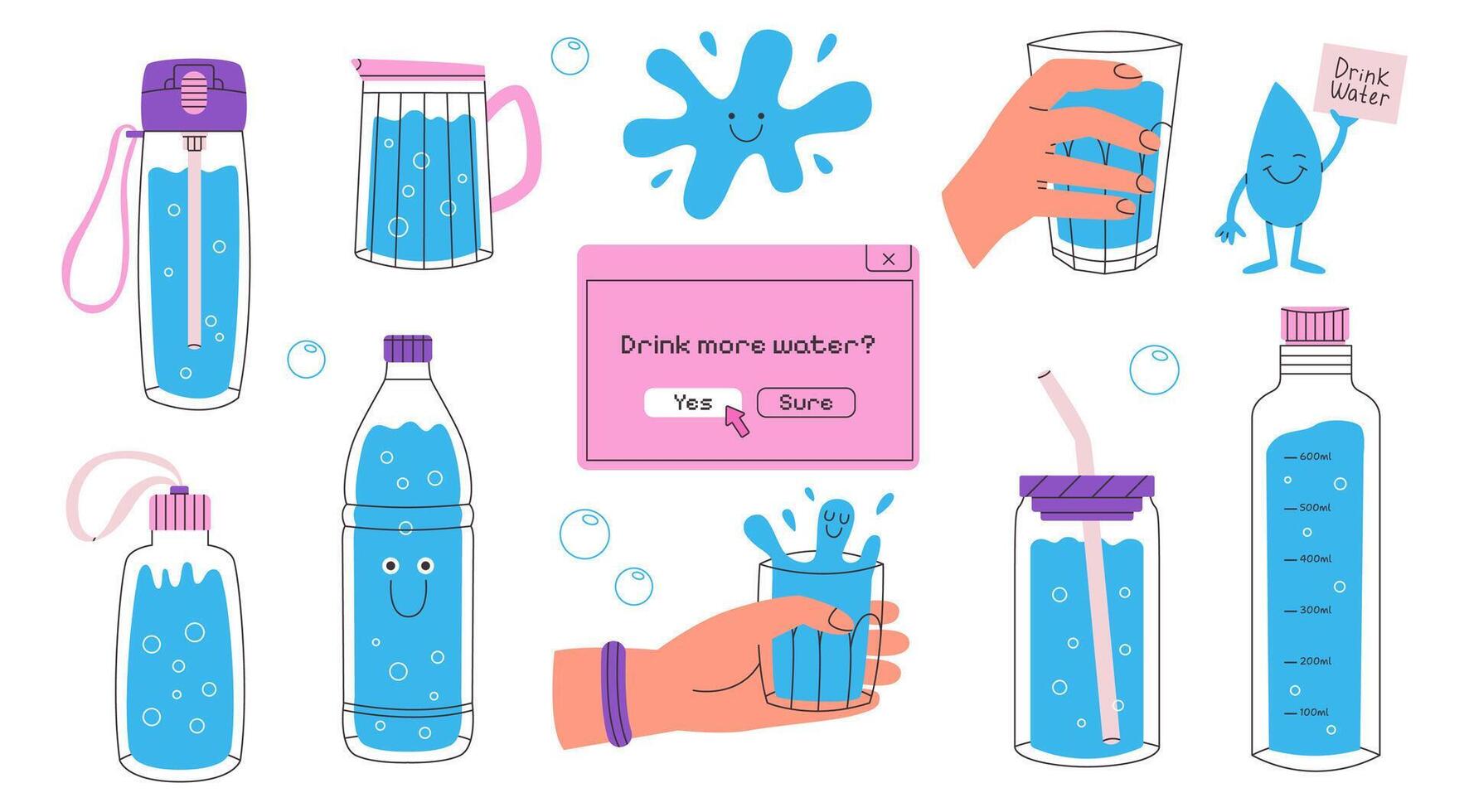 Concept drink more water vector