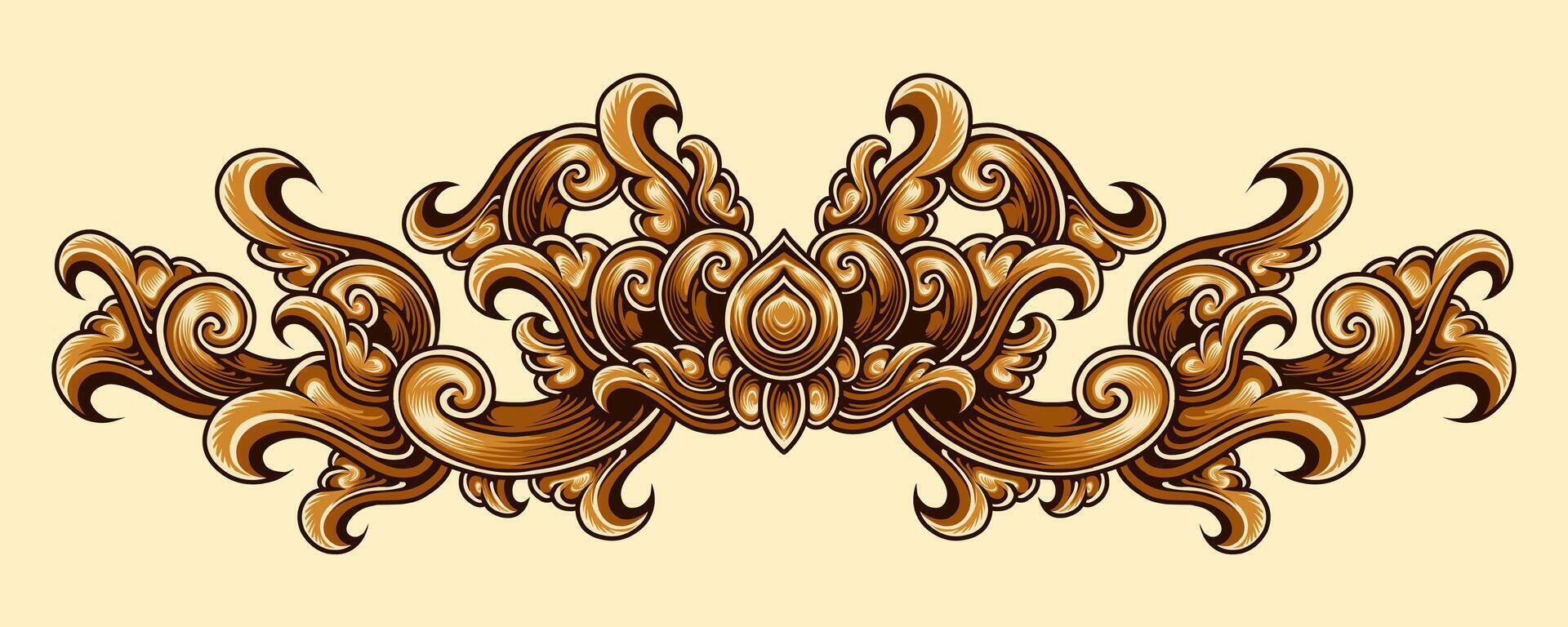 classic ornament design engraving vector