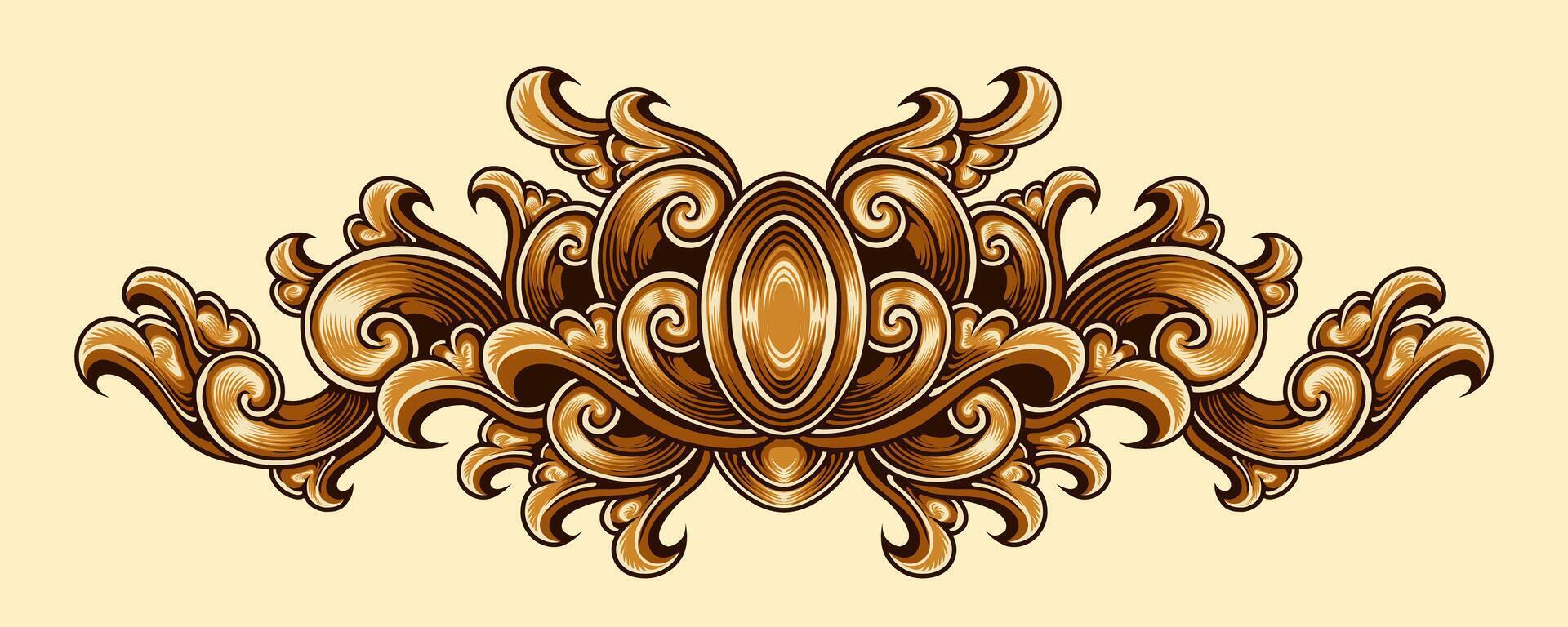classic ornament design engraving vector
