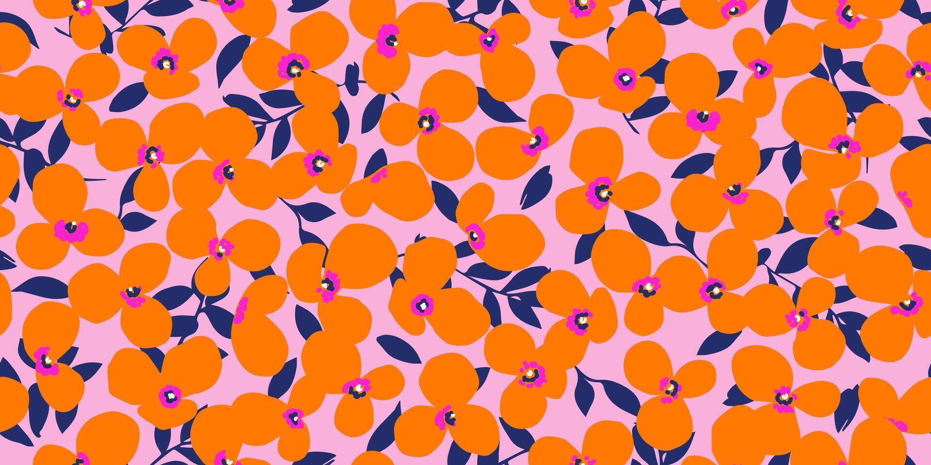 Exotic hand drawn flowers, seamless patterns with floral for fabric, textiles, clothing, wrapping paper, cover, banner, home decor, abstract backgrounds. vector