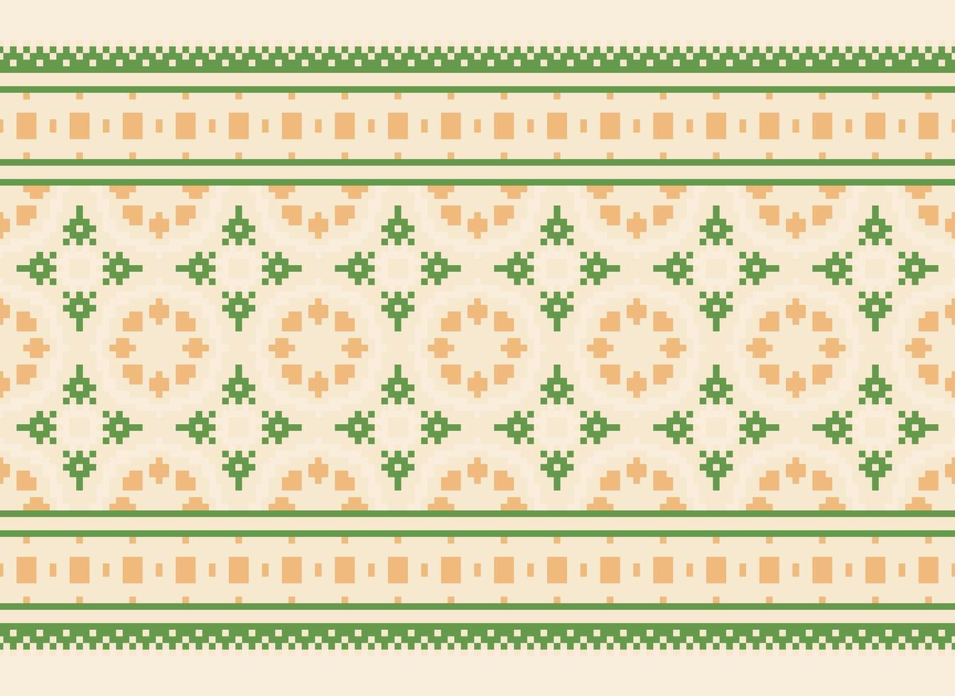 Cross Stitch. Geometric ethnic patterns. Design for Saree, Patola, Sari, Dupatta, Vyshyvanka, rushnyk, dupatta, Clothing, fabric, batik, Knitwear, Embroidery, Ikkat, Pixel pattern. Traditional Design. vector