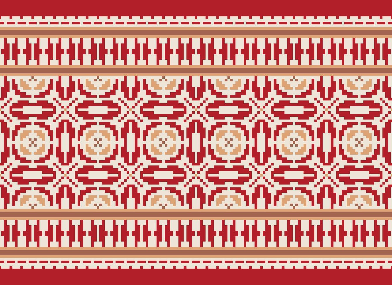 Cross Stitch. Geometric ethnic patterns. Design for Saree, Patola, Sari, Dupatta, Vyshyvanka, rushnyk, dupatta, Clothing, fabric, batik, Knitwear, Embroidery, Ikkat, Pixel pattern. Traditional Design. vector