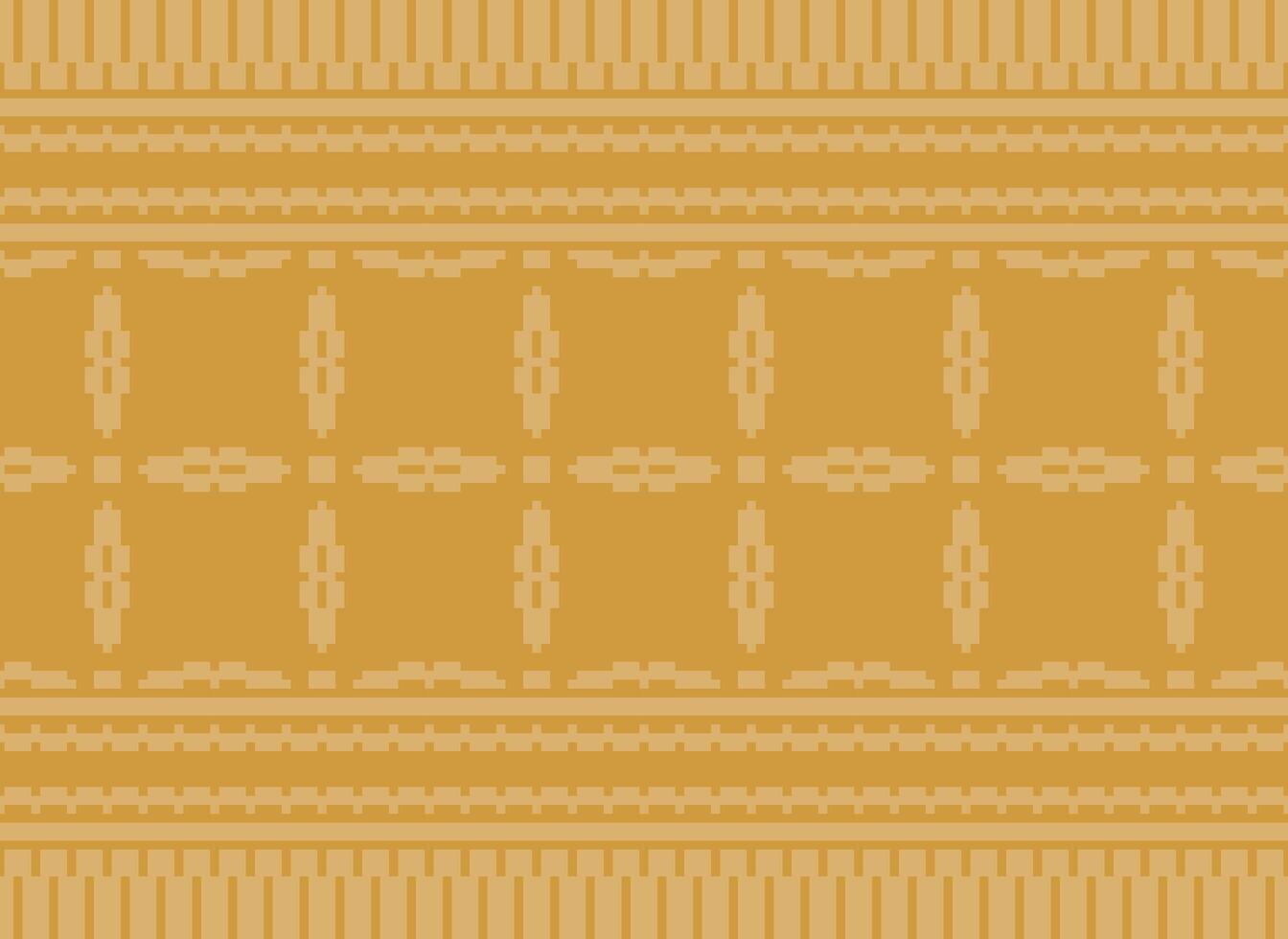 Cross Stitch Embroidery. Ethnic Patterns. Native Style. Traditional Design for texture, textile, fabric, clothing, Knitwear, print. Geometric Pixel Horizontal Seamless Vector. vector