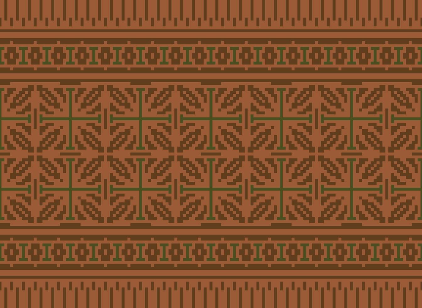 cruzar puntada bordado. étnico patrones. nativo estilo. tradicional diseño para textura, textil, tela, ropa, prendas de punto, impresión. geométrico píxel horizontal sin costura vector. vector