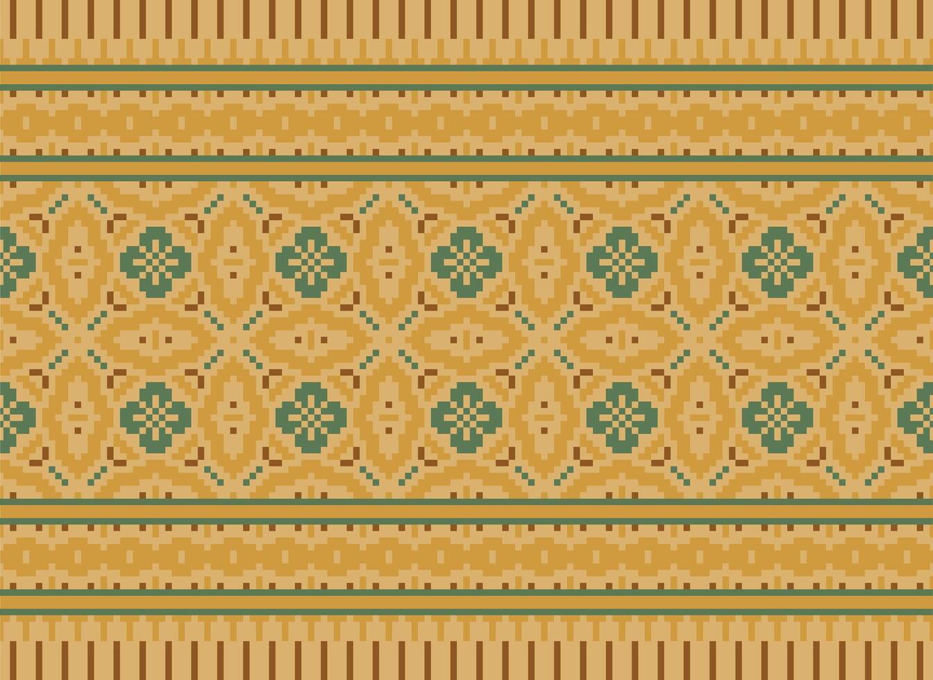 cruzar puntada bordado. étnico patrones. nativo estilo. tradicional diseño para textura, textil, tela, ropa, prendas de punto, impresión. geométrico píxel horizontal sin costura vector. vector