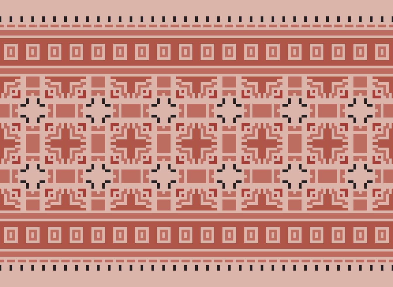 Ethnic Geometric Seamless Fabric Pattern Cross Stitch. Ikat Embroidery Oriental Pixel Pattern Cream Background. Abstract,vector,illustration. Texture,cross Stitch,scarf,decoration,motifs,wallpaper. vector