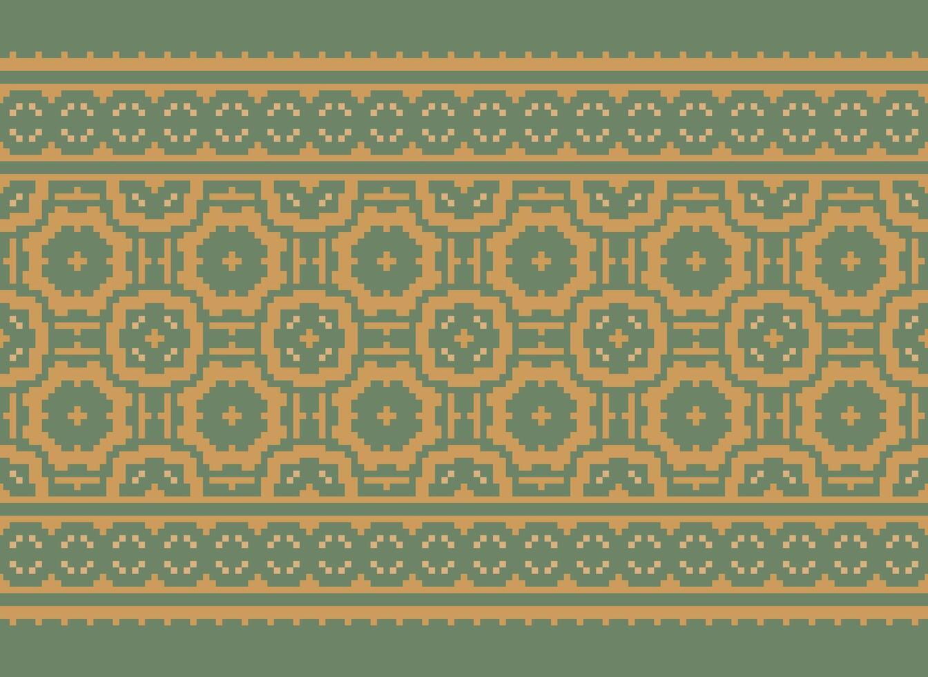 Ethnic Geometric Seamless Fabric Pattern Cross Stitch. Ikat Embroidery Oriental Pixel Pattern Cream Background. Abstract,vector,illustration. Texture,cross Stitch,scarf,decoration,motifs,wallpaper. vector