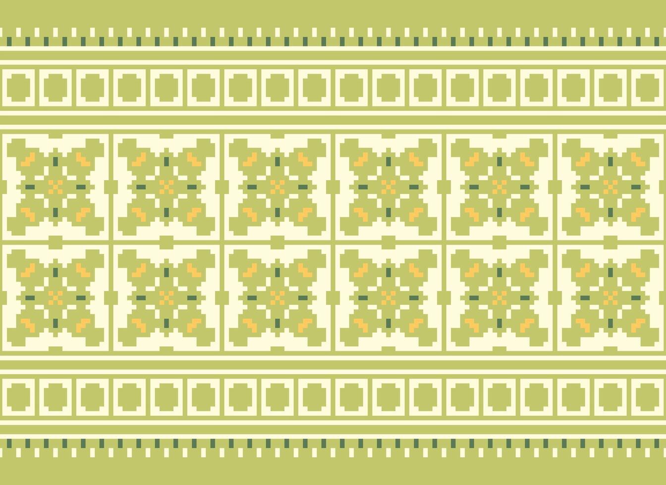 Ethnic Geometric Seamless Fabric Pattern Cross Stitch. Ikat Embroidery Oriental Pixel Pattern Cream Background. Abstract,vector,illustration. Texture,cross Stitch,scarf,decoration,motifs,wallpaper. vector