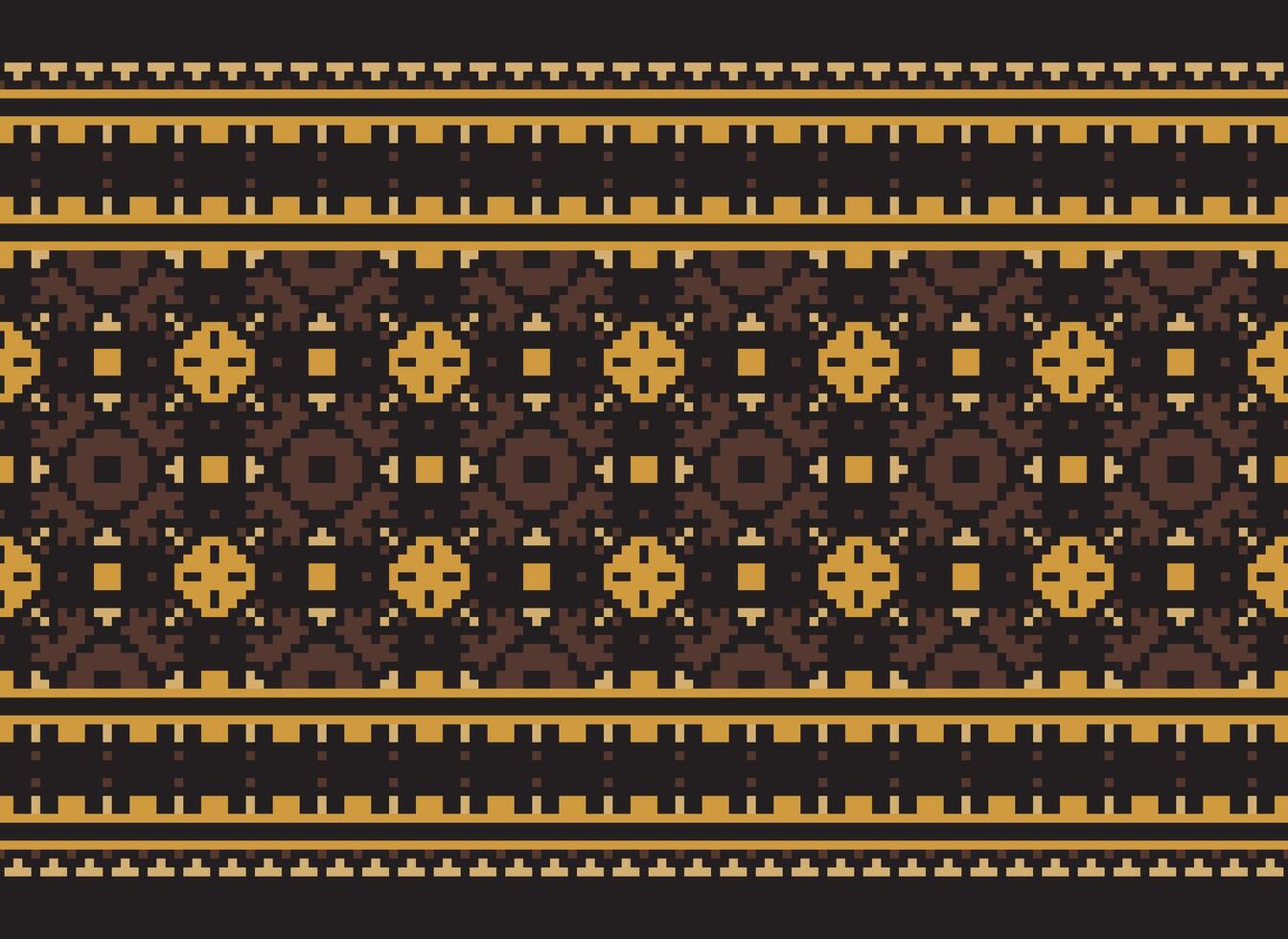 Ethnic Geometric Seamless Fabric Pattern Cross Stitch. Ikat Embroidery Oriental Pixel Pattern Cream Background. Abstract,vector,illustration. Texture,cross Stitch,scarf,decoration,motifs,wallpaper. vector
