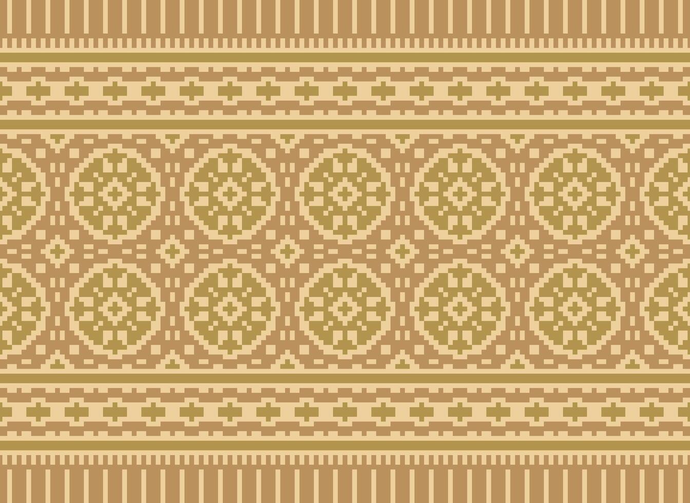 Cross Stitch. Geometric ethnic patterns. Design for Saree, Patola, Sari, Dupatta, Vyshyvanka, rushnyk, dupatta, Clothing, fabric, batik, Knitwear, Embroidery, Ikkat, Pixel pattern. Traditional Design. vector