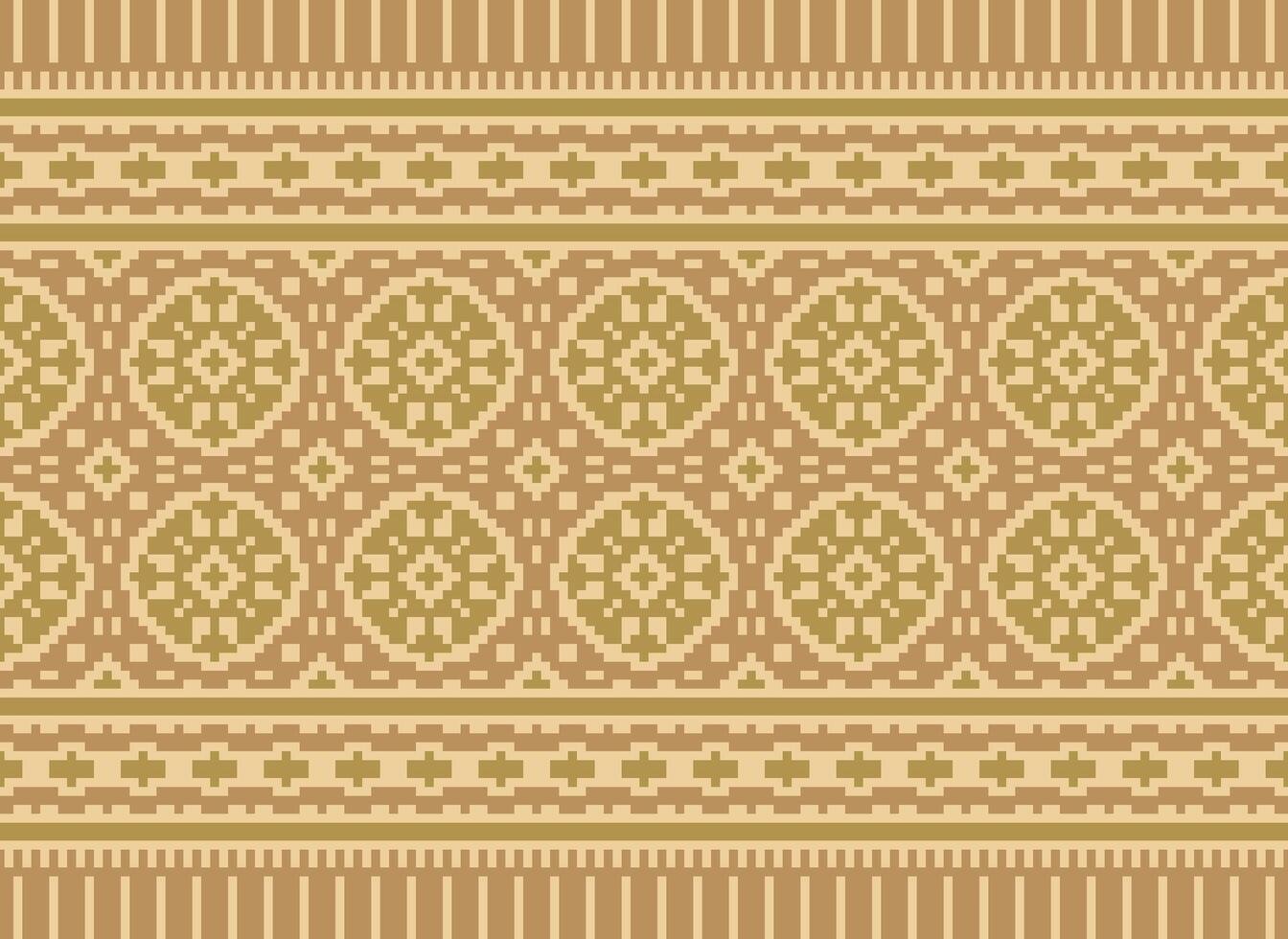 Cross Stitch. Geometric ethnic patterns. Design for Saree, Patola, Sari, Dupatta, Vyshyvanka, rushnyk, dupatta, Clothing, fabric, batik, Knitwear, Embroidery, Ikkat, Pixel pattern. Traditional Design. vector