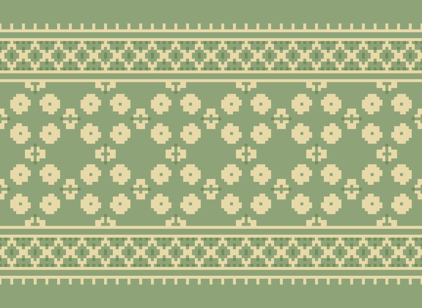 Ethnic Geometric Seamless Fabric Pattern Cross Stitch. Ikat Embroidery Oriental Pixel Pattern Cream Background. Abstract,vector,illustration. Texture,cross Stitch,scarf,decoration,motifs,wallpaper. vector