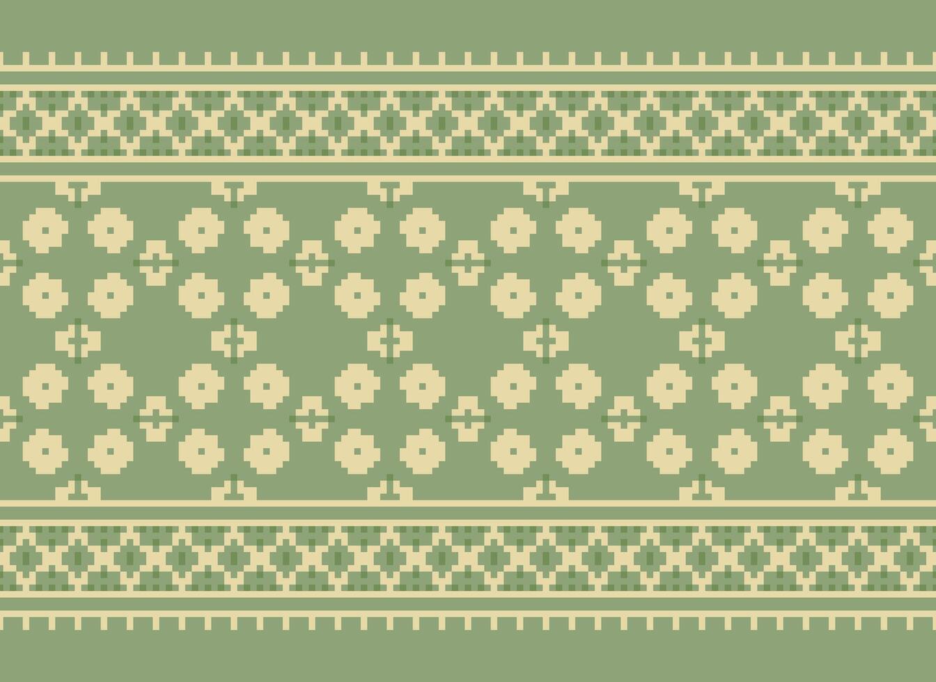 Ethnic Geometric Seamless Fabric Pattern Cross Stitch. Ikat Embroidery Oriental Pixel Pattern Cream Background. Abstract,vector,illustration. Texture,cross Stitch,scarf,decoration,motifs,wallpaper. vector