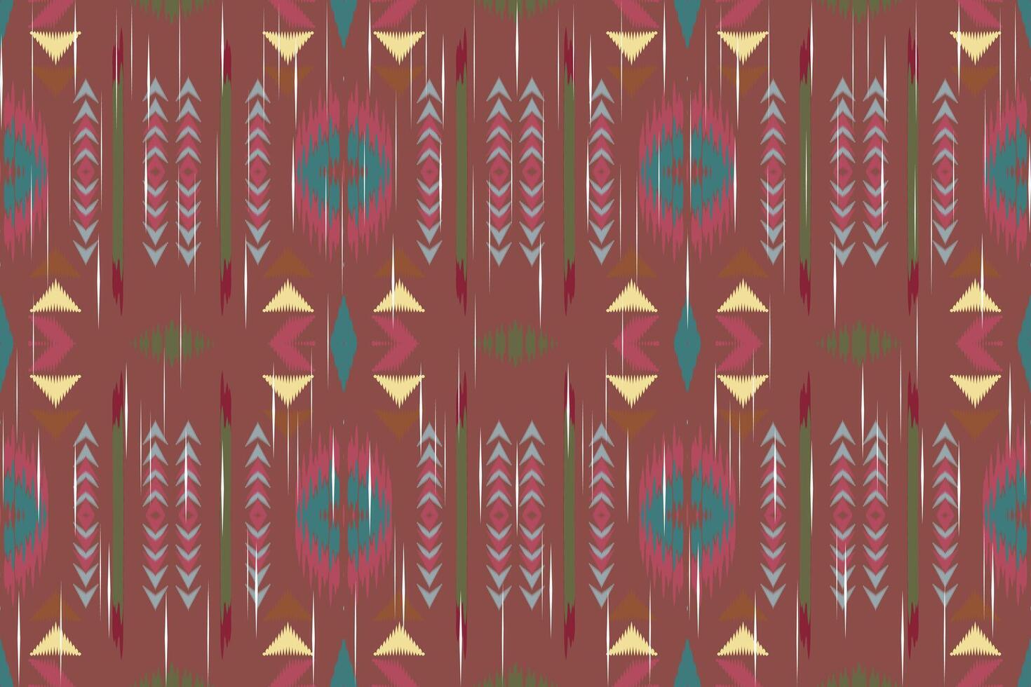 Ikat Paisley Embroidery on the Fabric in Indonesia,india and Asian countries.geometric Ethnic Oriental Seamless pattern.aztec Style. illustration.design for Texture,fabric,clothing,wrapping,carpet. vector