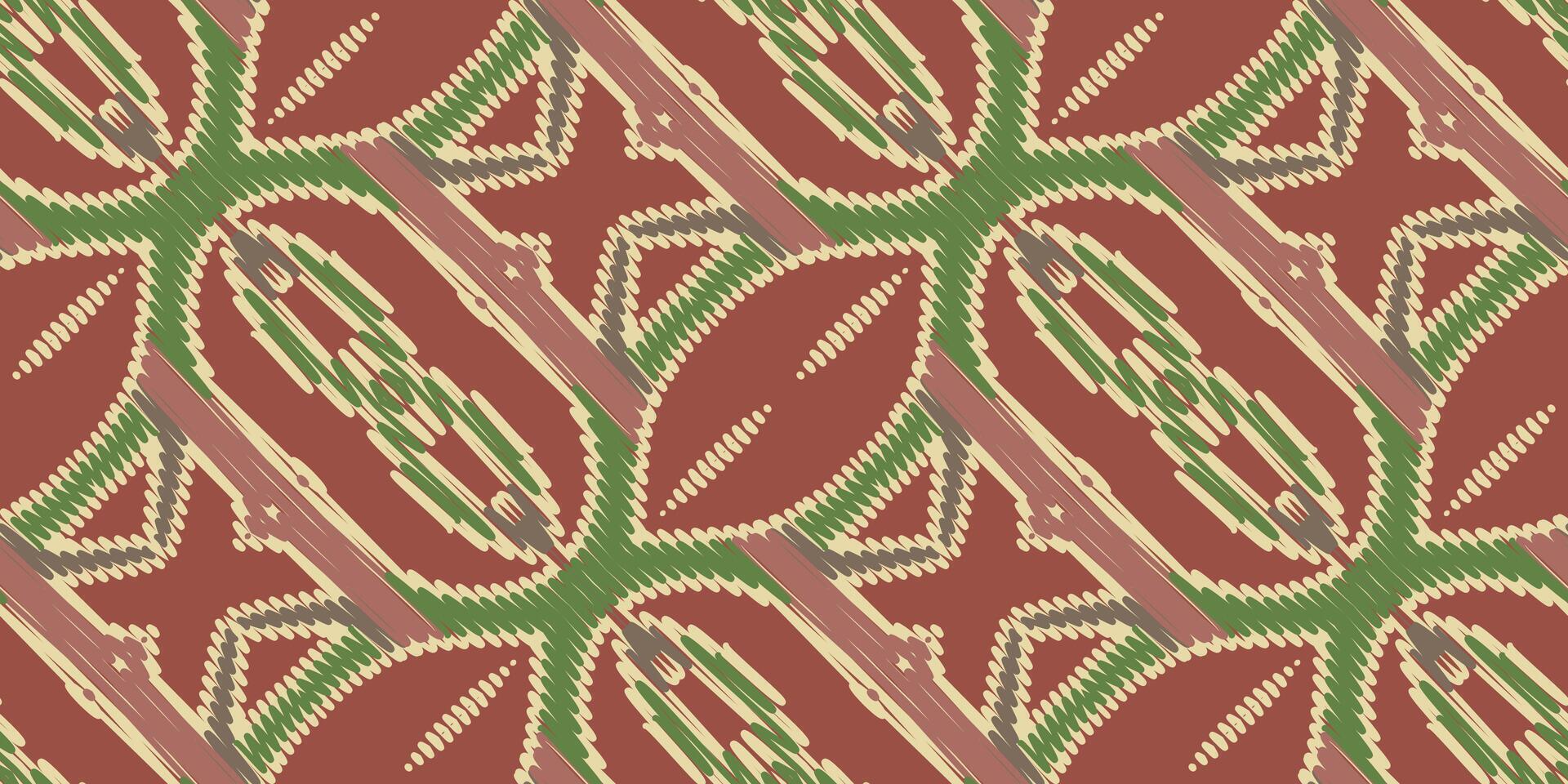 African Ikat Paisley Embroidery. Geometric Ethnic Oriental Seamless Pattern Traditional Background. Aztec Style Abstract Vector Illustration. Design for Texture, Fabric, Clothing, Wrapping, Carpet.