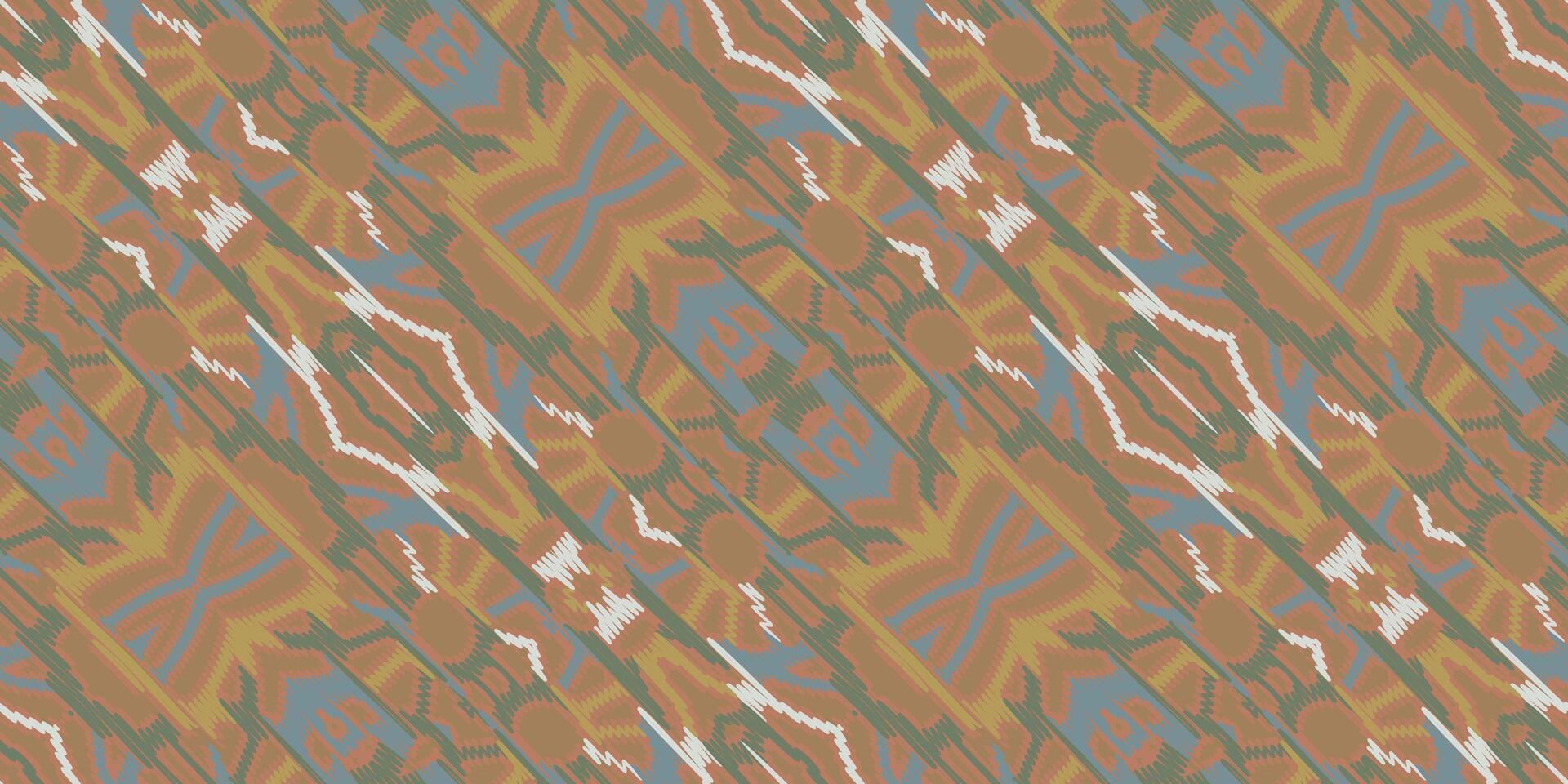 African Ikat Paisley Embroidery. Geometric Ethnic Oriental Seamless Pattern Traditional Background. Aztec Style Abstract Vector Illustration. Design for Texture, Fabric, Clothing, Wrapping, Carpet.